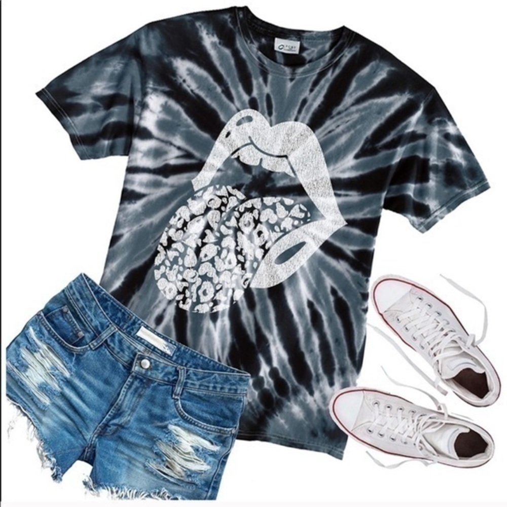 🍓- tie dye Rolling Stones T-shirt - Picture 2 of 8